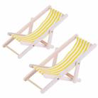 2 PCS 1:12 Beach Lounge Chair Simulation Model Outdoor Beach Scene Shooting Props Can Be Folded(Yellow) - 1