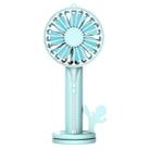 Zipper Fan USB Mini Handheld Fan Portable with Stand Base(Coral Blue) - 1