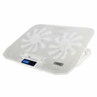 ICE COOREL N106 Laptop Base Adjustment Radiator Dual-Fan Notebook Cooling Bracket, Colour: Flagship Version (Ivory White) - 1