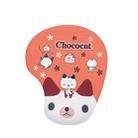 2 PCS Silicone Comfortable Padded Non-Slip Hand Rest Wristband Mouse Pad, Colour: Chocolate Cat - 1