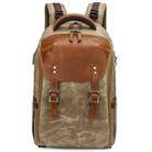 K805 Waterproof Batik Canvas Camera Backpack Outdoor Liner Shoulder Photography Bag(Khaki) - 1