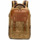 K805 Waterproof Batik Canvas Camera Backpack Outdoor Liner Shoulder Photography Bag(Soil Yellow) - 1