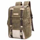 3101 Retro Mirrorless Camera Bag Casual Batik Canvas Shoulders Lens Backpack(Khaki) - 1