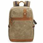 D1383 Outdoor SLR Digital Camera Backpack Waterproof Batik Canvas Camera Bag(Khaki) - 1