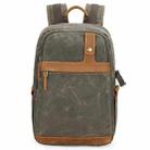 D1383 Outdoor SLR Digital Camera Backpack Waterproof Batik Canvas Camera Bag(Green) - 1