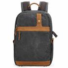 D1383 Outdoor SLR Digital Camera Backpack Waterproof Batik Canvas Camera Bag(Gray) - 1