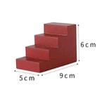 Photography Geometry Props Wooden Ladder Stairs Cube Photo Props Background(Red) - 3