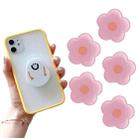 5 PCS Special-Shaped Cartoon Epoxy Retractable Mobile Phone Holder(Pink Flower) - 1