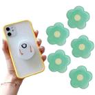 5 PCS Special-Shaped Cartoon Epoxy Retractable Mobile Phone Holder(Green Flower) - 1