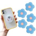 5 PCS Special-Shaped Cartoon Epoxy Retractable Mobile Phone Holder(Blue Flower) - 1