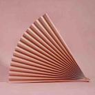 69x39cm Photo Props Hard Cardboard Folding Fan Photography Background Folded Paper(03 Peach Pink) - 1