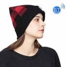 M3-BL Bluetooth LED Music Headset Hat Lady Warm Night Lighting Hat(Black Red) - 1