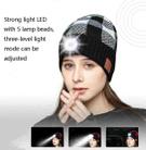 M3-BL Bluetooth LED Music Headset Hat Lady Warm Night Lighting Hat(Black White) - 5