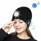 RG5-BL Bluetooth LED Lighting Music Knit Hat Plus Velvet Night Running Lamp Hat(Black) - 1