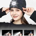 RG5-BL Bluetooth LED Lighting Music Knit Hat Plus Velvet Night Running Lamp Hat(Black) - 7