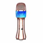 Q99 Bluetooth Microphone Wireless Silencing Applause Changing Tone Blue Light Microphone Audio(Rose Gold) - 1
