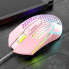 K-Snake X8 6 Keys Wired Luminous Mouse Precise Positioning Gaming Mouse, Cable Length: 1.5m(Pink) - 1