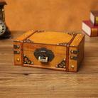 Antique Distressed Cosmetic Storage Box Dressing Table Props For Shooting Scenes，Specification： 6280-01GK02 Yellow + Lock - 1