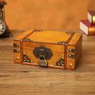 Antique Distressed Cosmetic Storage Box Dressing Table Props For Shooting Scenes，Specification： 6280-01GK10 Yellow + Password Lock - 1