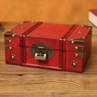 Antique Distressed Cosmetic Storage Box Dressing Table Props For Shooting Scenes，Specification： 6281-01GK02 Red + Lock - 1