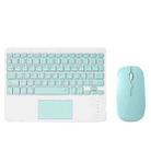 871 9.7 Inch Portable Tablet Bluetooth Keyboard With Touchpad + Mouse Set for iPad(Mint Green + Mouse) - 1