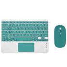 871 9.7 Inch Portable Tablet Bluetooth Keyboard With Touchpad + Mouse Set for iPad(Green + Mouse) - 1