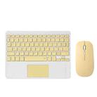871 9.7 Inch Portable Tablet Bluetooth Keyboard With Touchpad + Mouse Set for iPad(Yellow + Mouse) - 1