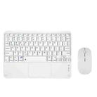 871 9.7 Inch Portable Tablet Bluetooth Keyboard With Touchpad + Mouse Set for iPad(White + Mouse) - 1