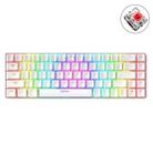 T8 68 Keys Mechanical Gaming Keyboard RGB Backlit Wired Keyboard, Cable Length:1.6m(White RGB Red Shaft) - 1