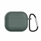 Silicone Shockproof Cover with Metal Buckle For AirPods 3(Night Green) - 1