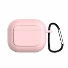 Silicone Shockproof Cover with Metal Buckle For AirPods 3(Pink) - 1