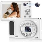 DC308 2.8-Inch 4K HD Front And Rear Dual-Camera 16X Zoom Digital Camera US Plug(White) - 1