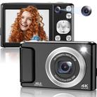 DC308 2.8-Inch 4K HD Front And Rear Dual-Camera 16X Zoom Digital Camera AU Plug(Black) - 1