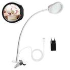 PD-5S 38 LEDs Adjustable Light Multifunctional Clip-on Reading Magnifying Glass, EU Plug, Style:5/15X(White) - 1