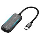 BY203 3 In 1 USB-C / Type-C Male To 3.5mm +  PD 60W Female Charging & Digital Audio Adapter with RGB Light(Black) - 1