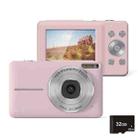 DC403L-AF 2.4-Inch 16X Zoom HD Digital Camera Mini Children Photography Camera UK Plug(Pink+32G) - 1