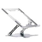 Integrated Foldable Laptop Stand Hollow Heat-Dissipating Flat Desktop Stand(Moon Silver) - 1