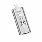 32GB Micro USB + 8 Pin + USB 2.0 3 in 1 Mobile Phone Computer U-Disk(Silver) - 1