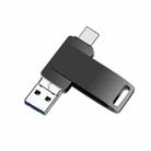 16 GB USB 3.0 + 8 Pin + USB-C / Type-C 3 in 1 Phone Computer Metal Rotatable U-Disk(Black) - 1