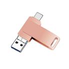 512GB USB 3.0 + 8 Pin + USB-C / Type-C 3 in 1 Phone Computer Metal Rotatable U-Disk(Pink) - 1