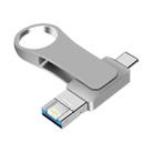 8GB USB 3.0 + 8 Pin + USB-C / Type-C 3 in 1 Mobile Computer Metal U-Disk(Silver) - 1