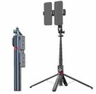 360-Degree Rotating Foldable Bluetooth Selfie Sticks Live Stand, Spec: P225 TK (Double Clip) - 1