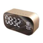 S2 Desktop Alarm Block Bluetooth Speaker Home Mirror Audio Support FM / TF Card(Gold) - 1