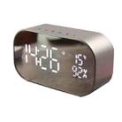 S2 Desktop Alarm Block Bluetooth Speaker Home Mirror Audio Support FM / TF Card(Silver Gray) - 1