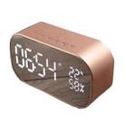 S2 Desktop Alarm Block Bluetooth Speaker Home Mirror Audio Support FM / TF Card(Rose Gold) - 1