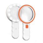 30X LED Handheld Magnifying Glass High-Definition Optical Lens Reading Appraisal And Maintenance Magnifying Glass(Main White + Orange) - 1