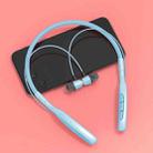 D01 Macaron Neck-mounted Wireless Bluetooth Earphone Noise Cancelling Sports Headphones Support TF Card(Blue) - 1