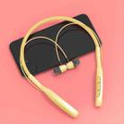 D01 Macaron Neck-mounted Wireless Bluetooth Earphone Noise Cancelling Sports Headphones Support TF Card(Yellow) - 1