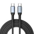 1m 100W PD Fast Charge Type-C Male to Male Data Sync Charging Braided Cable, Length: - 1