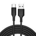 4 PCS 2.4A USB-C / Type-C to USB Braided Fast Charging Sync Data Cable, Length: 0.25m (Black) - 1